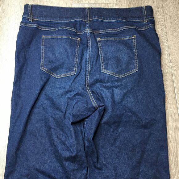 Spanx Womens Flared High Rise Denim Jean Dark Wash Stretch Waist Pull On 2X - Picture 10 of 12